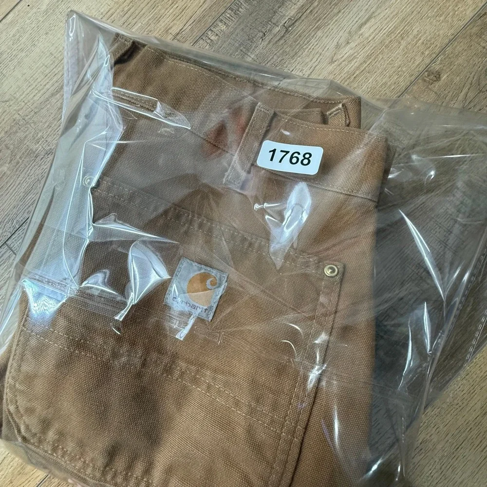 Carhartt B01-BRN Double-Knee Work Dungaree Carpenter Pants Men 34x34-Fits 31x31